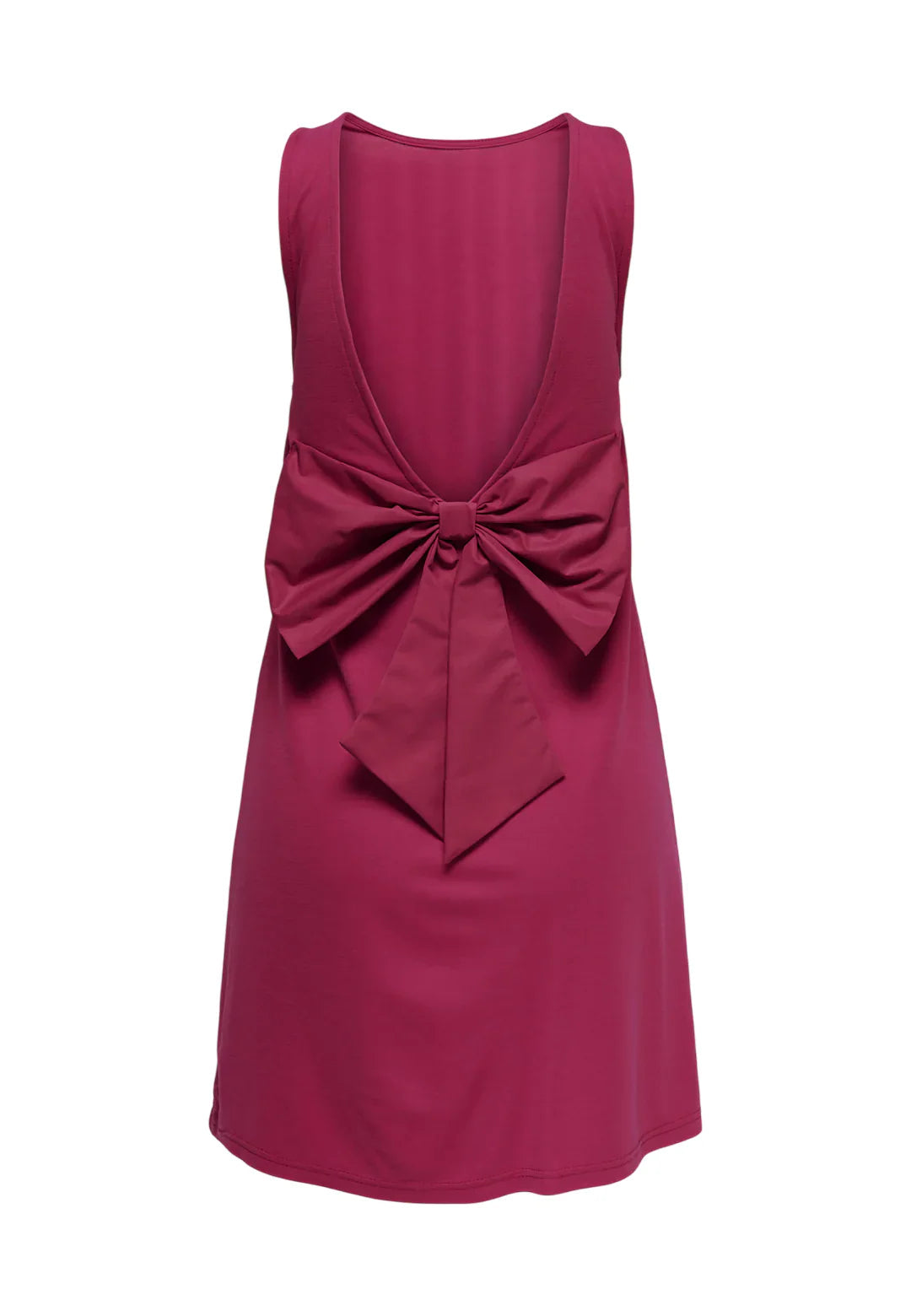 Only abito corto donna con fiocco fucsia 15372541 SANGRIA-MILO ONLY 