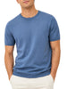 Opificio maglia uomo in cotone manica corta blu avio