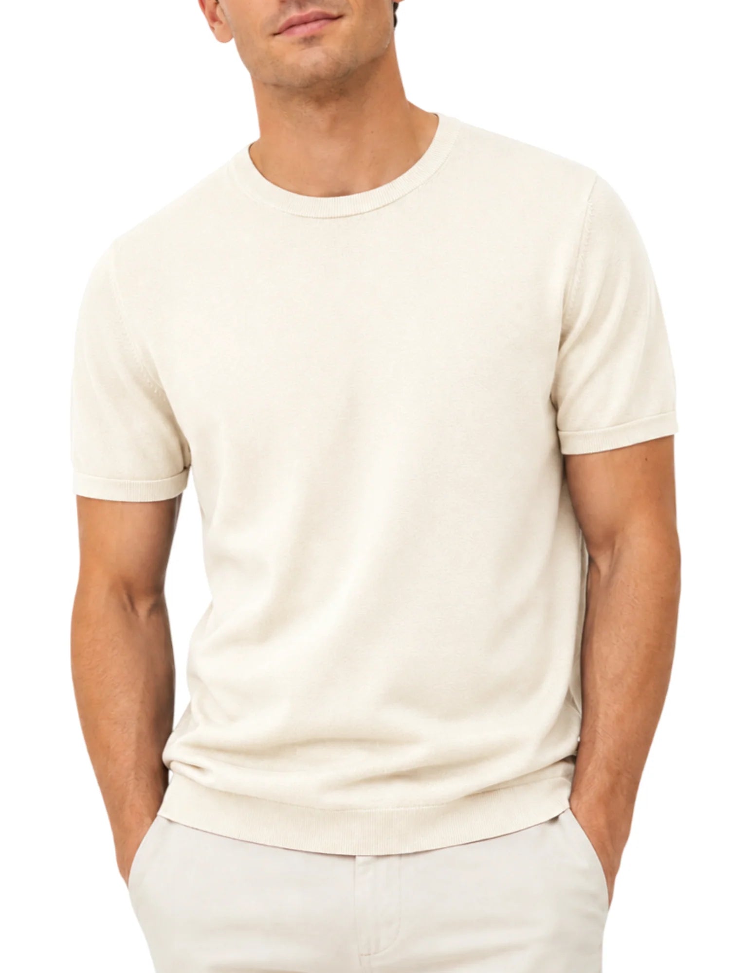 Opificio maglia uomo in cotone manica corta panna 660101 OFF WHITE Opificio 4.0 