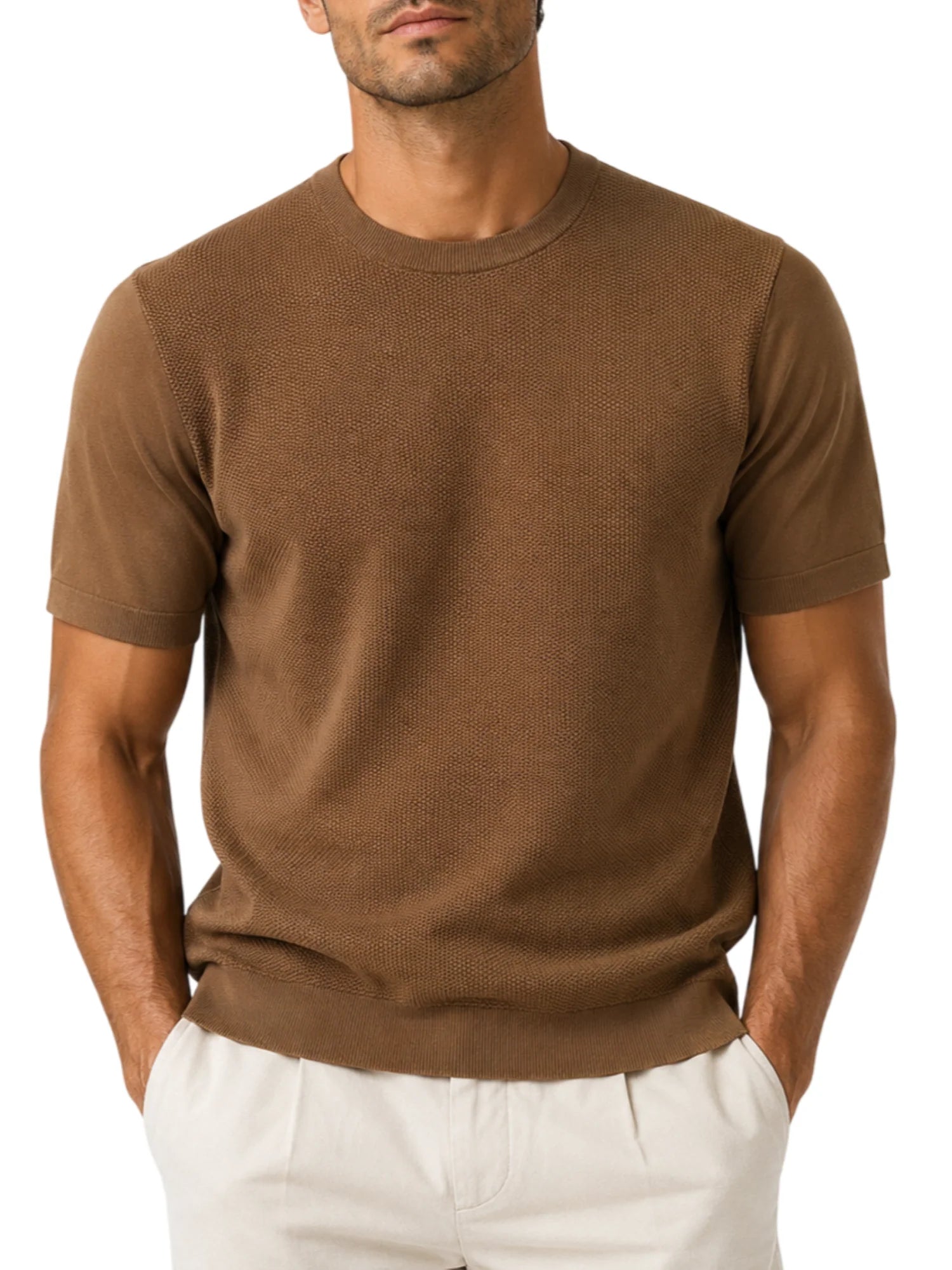 Opificio maglia uomo manica corta marrone 661101 AVANA Opificio 4.0 