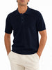 Opificio polo uomo in maglia traforata blu