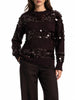 Opificio maglia donna con paillettes marrone