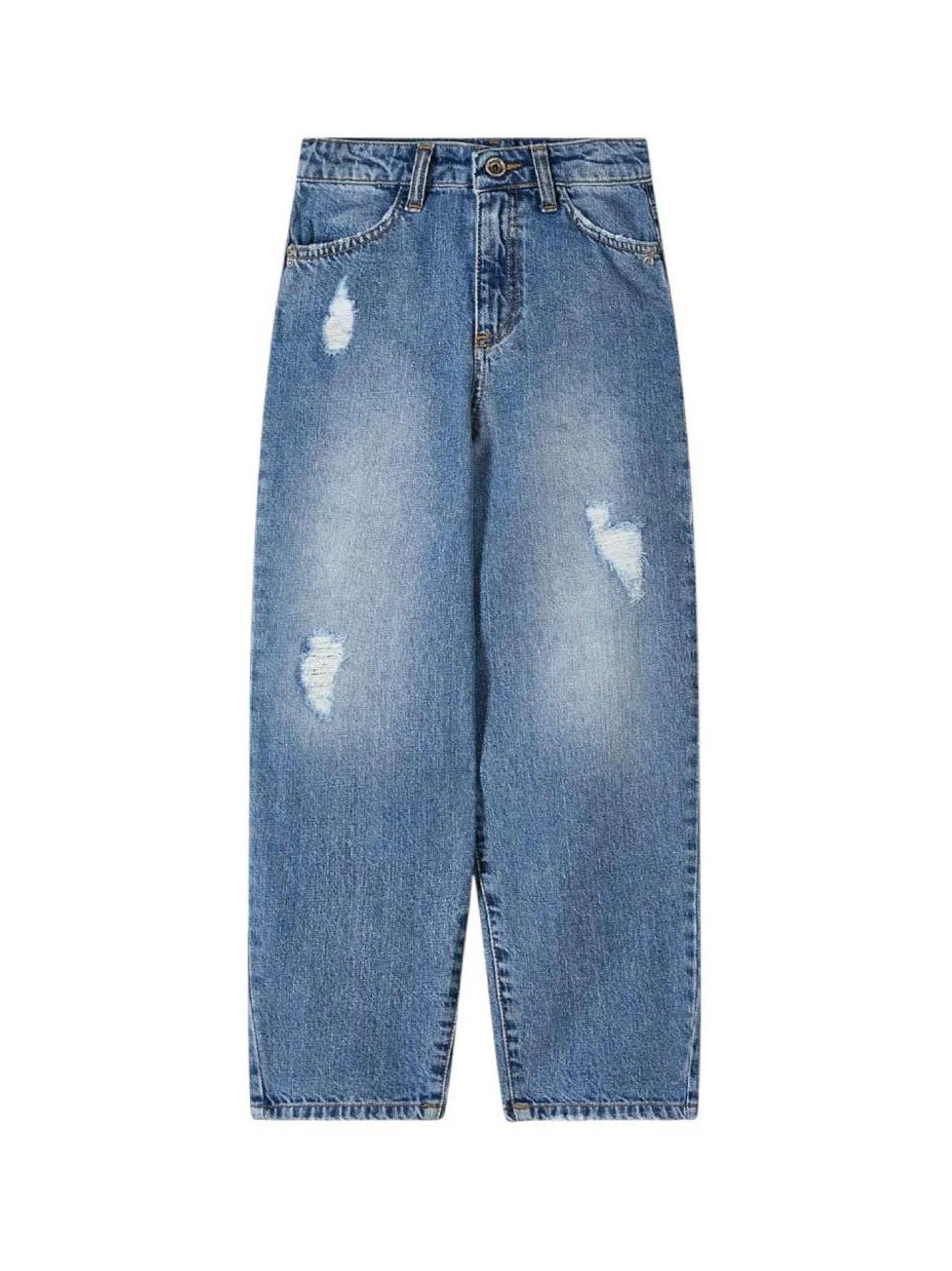 Patrizia Pepe jeans bambina ballon con strappi lavaggio blu 7P0394-D148 CB17 PATRIZIA PEPE 