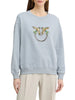 Pinko felpa Nelly con ricamo Love Birds gioiello grigio