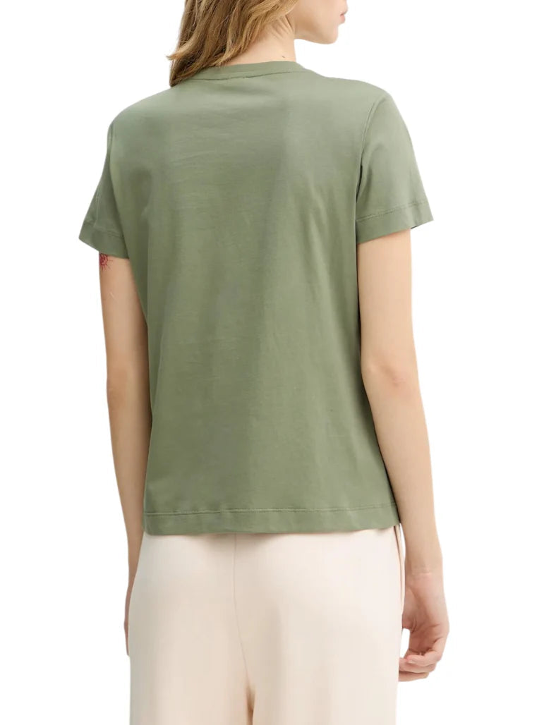 Pinko T-shirt Quentin con logo Love Birds gioiello verde 100535-A33F U84 PINKO 