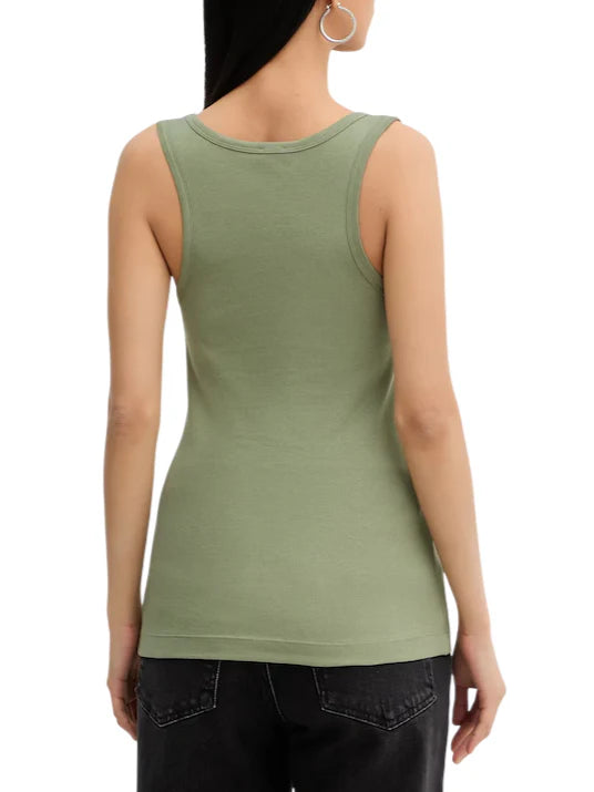 Pinko canotta a costine Calcolatore verde 100807-A338 U84 PINKO 