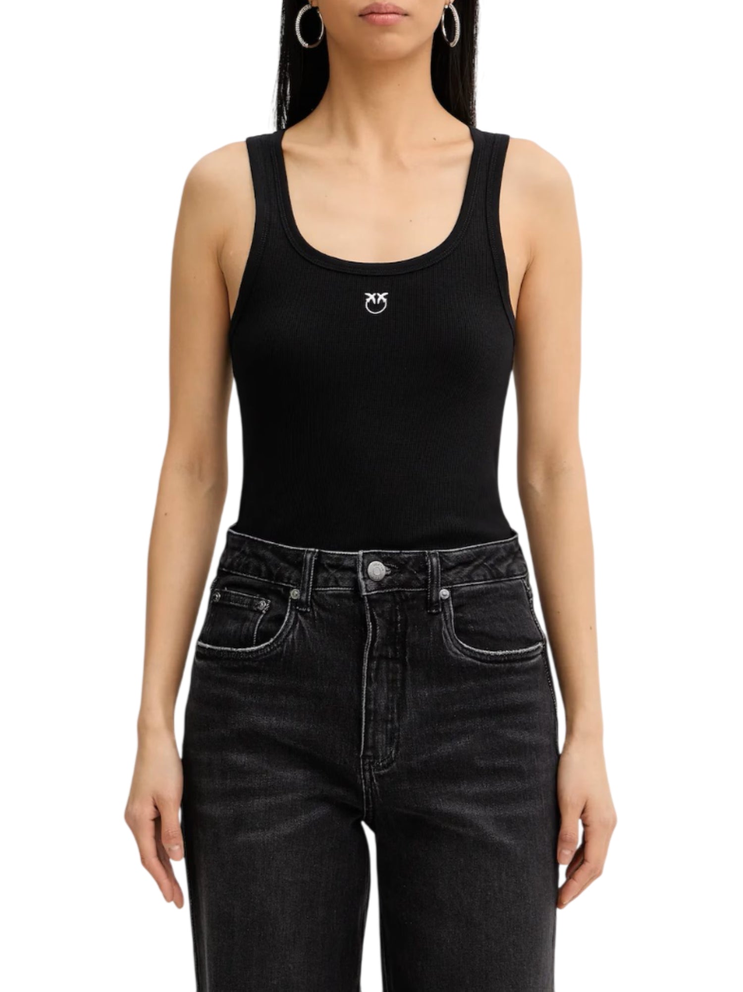 Pinko canotta a costine Calcolatore nero 100807-A338 Z99 PINKO 