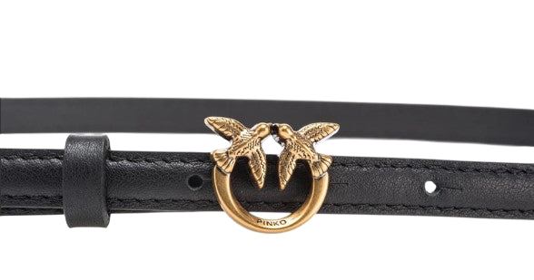 Pinko cintura Love Berry h1 in pelle nero oro 102148-A1A8 Z99Q PINKO 