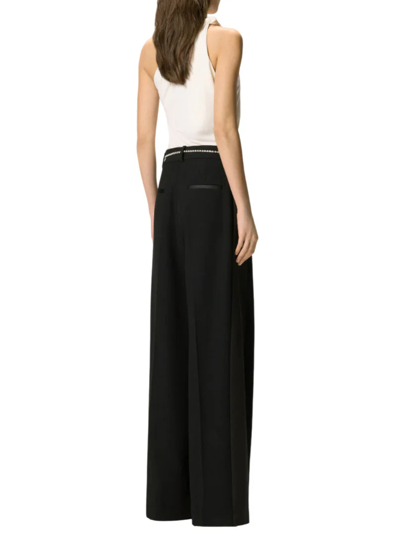 Pinko pantaloni palazzo Cedro con cintina gioiello nero 106397-A35I Z99 PINKO 
