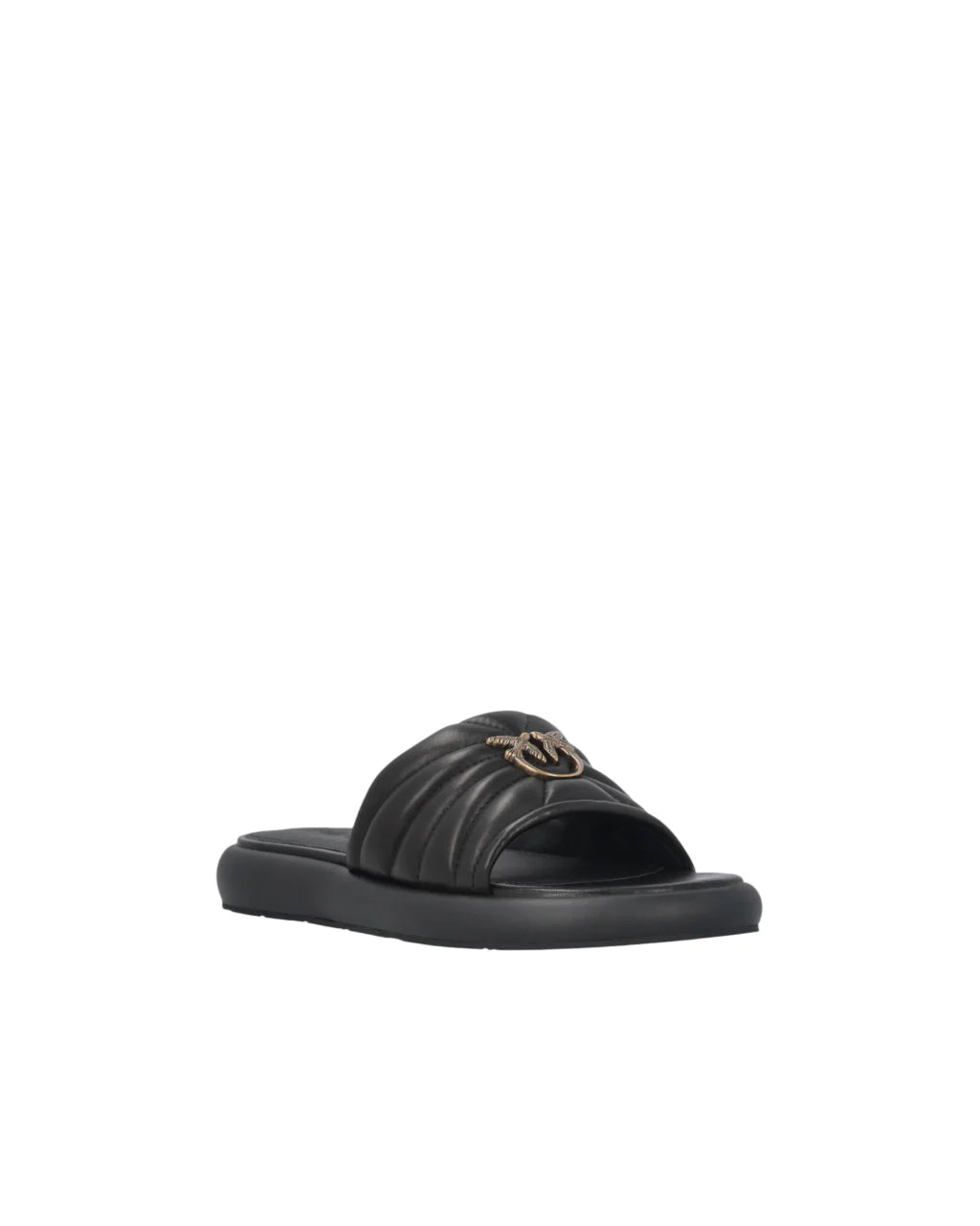 Pinko ciabatte Fiona in pelle con logo nero SD0525P003 Z99 PINKO 