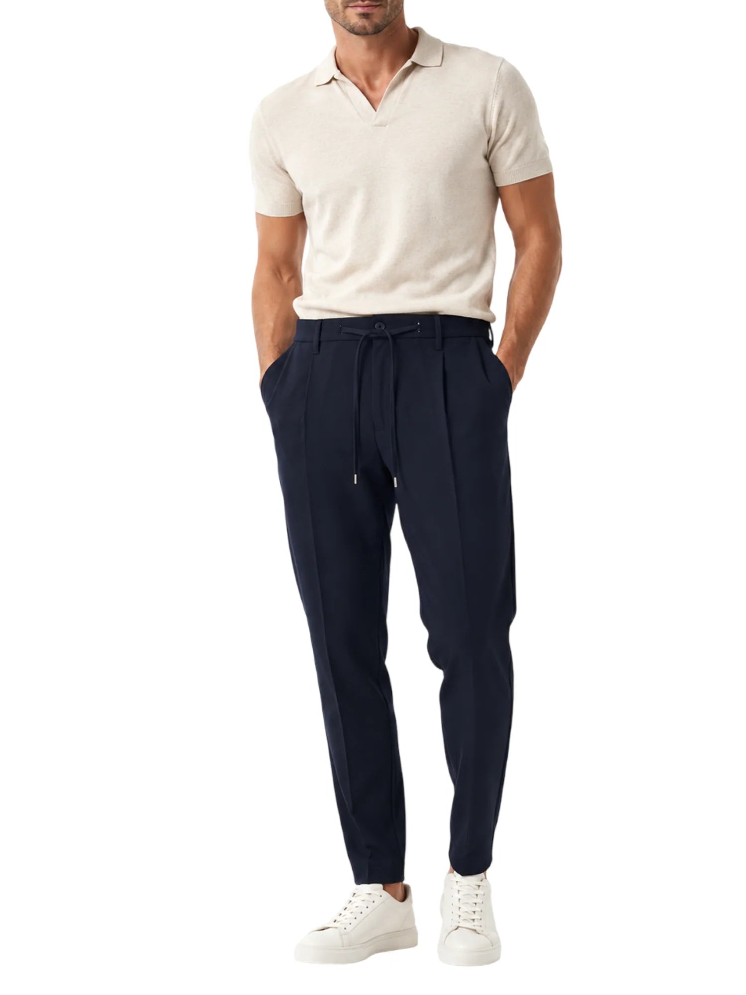 Rar pantaloni uomo con pinces misto viscosa blu DESICA-226051 B006 RAR 