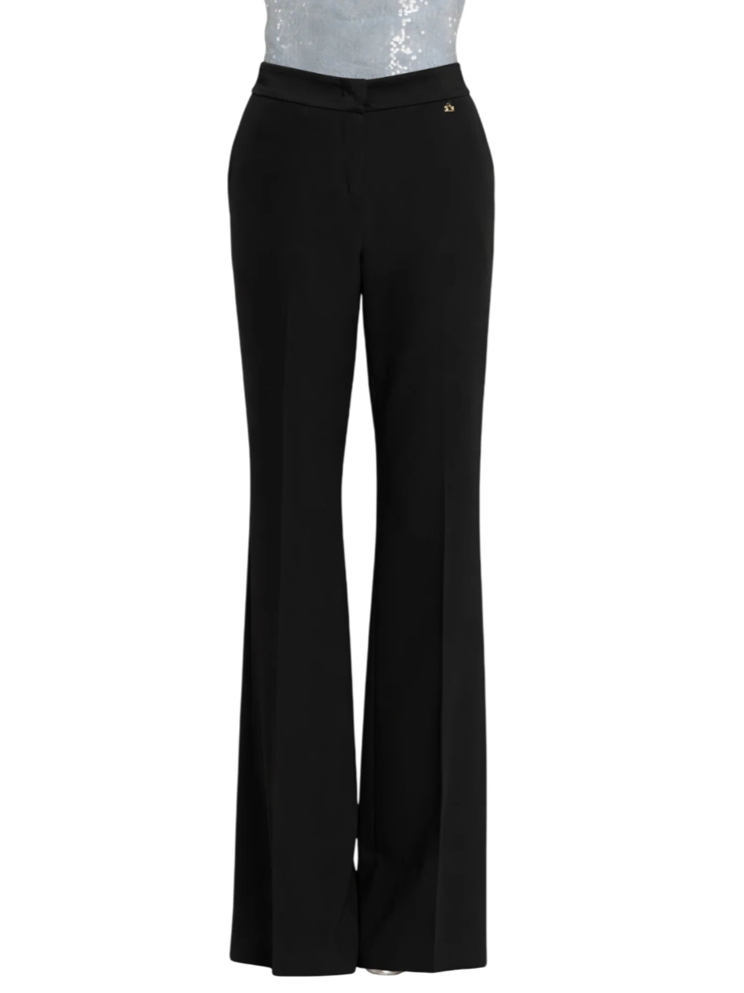 Relish pantaloni a zampa con dettagli satin nero BARRINTON 1199 RELISH 