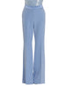 Relish pantaloni a zampa con dettagli satin celeste