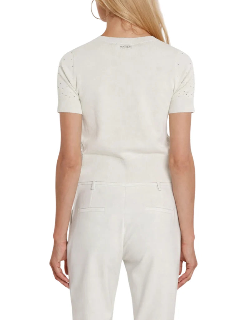 Relish maglia donna Blunt con strass panna BLUNT 1101 RELISH 