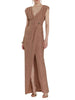 Relish abito lungo lurex Ferrari marrone mattone