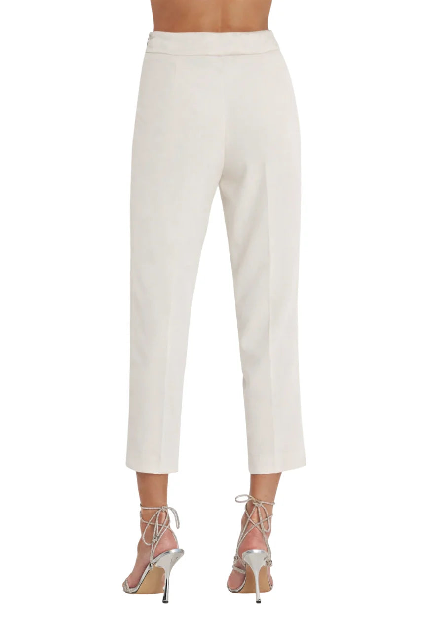 Relish pantaloni slim Nantes con banda satin avorio NANTES-C 1101 RELISH 
