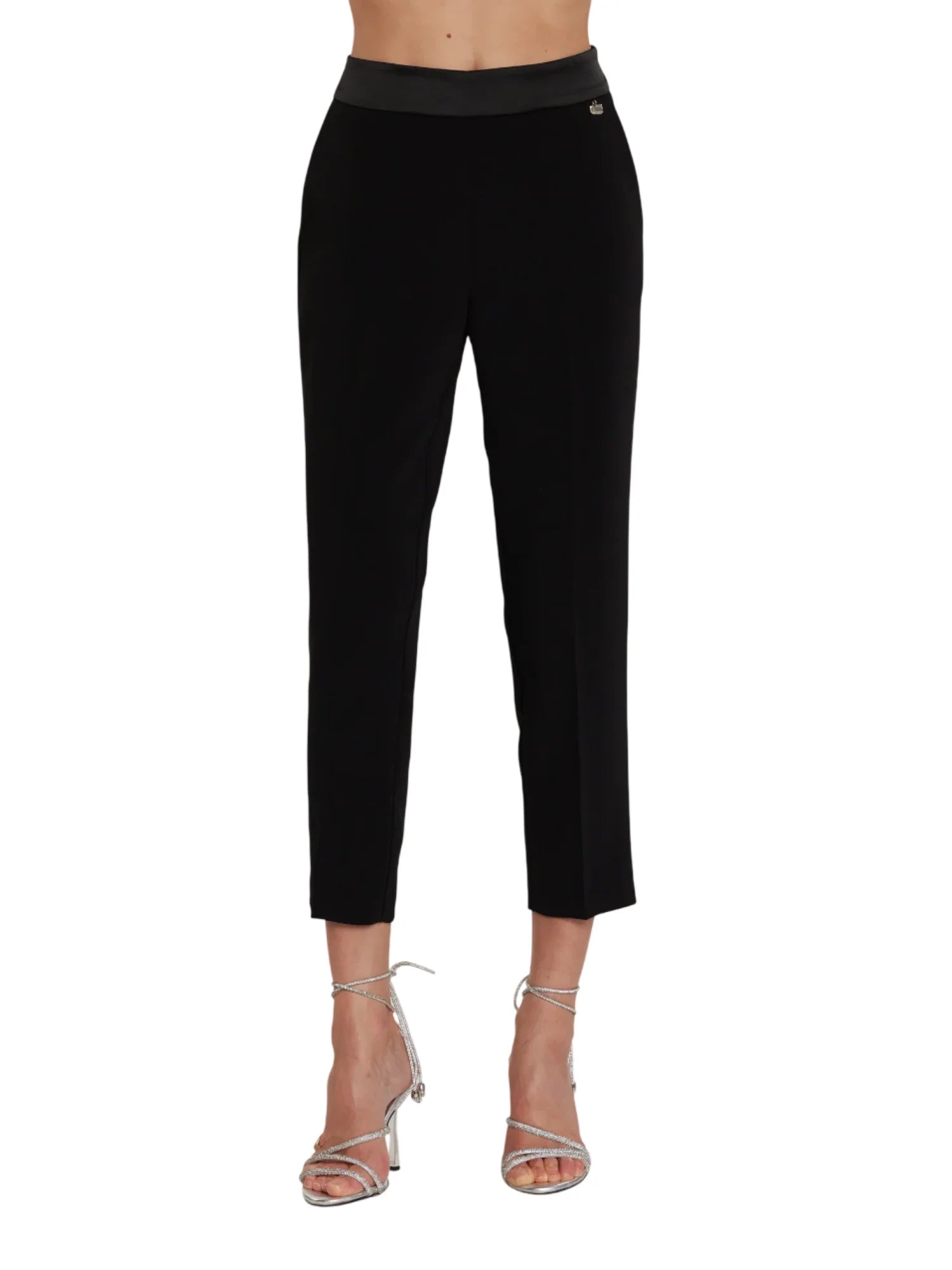 Relish pantaloni slim Nantes con banda satin nero NANTES-C 1199 RELISH 
