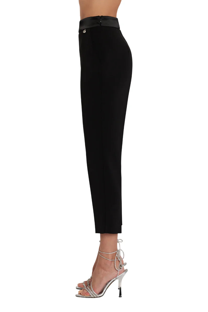 Relish pantaloni slim Nantes con banda satin nero NANTES-C 1199 RELISH 