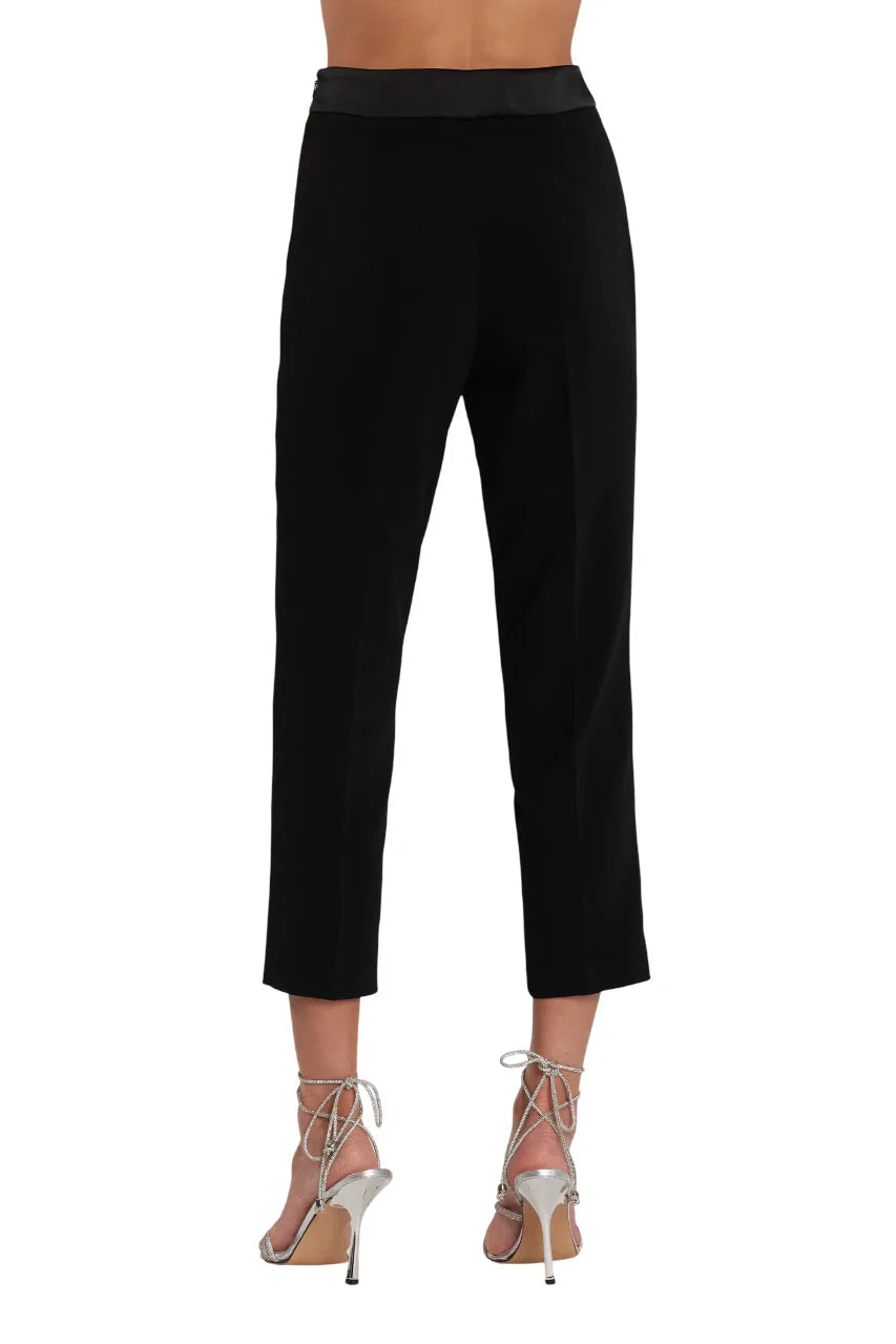 Relish pantaloni slim Nantes con banda satin nero NANTES-C 1199 RELISH 