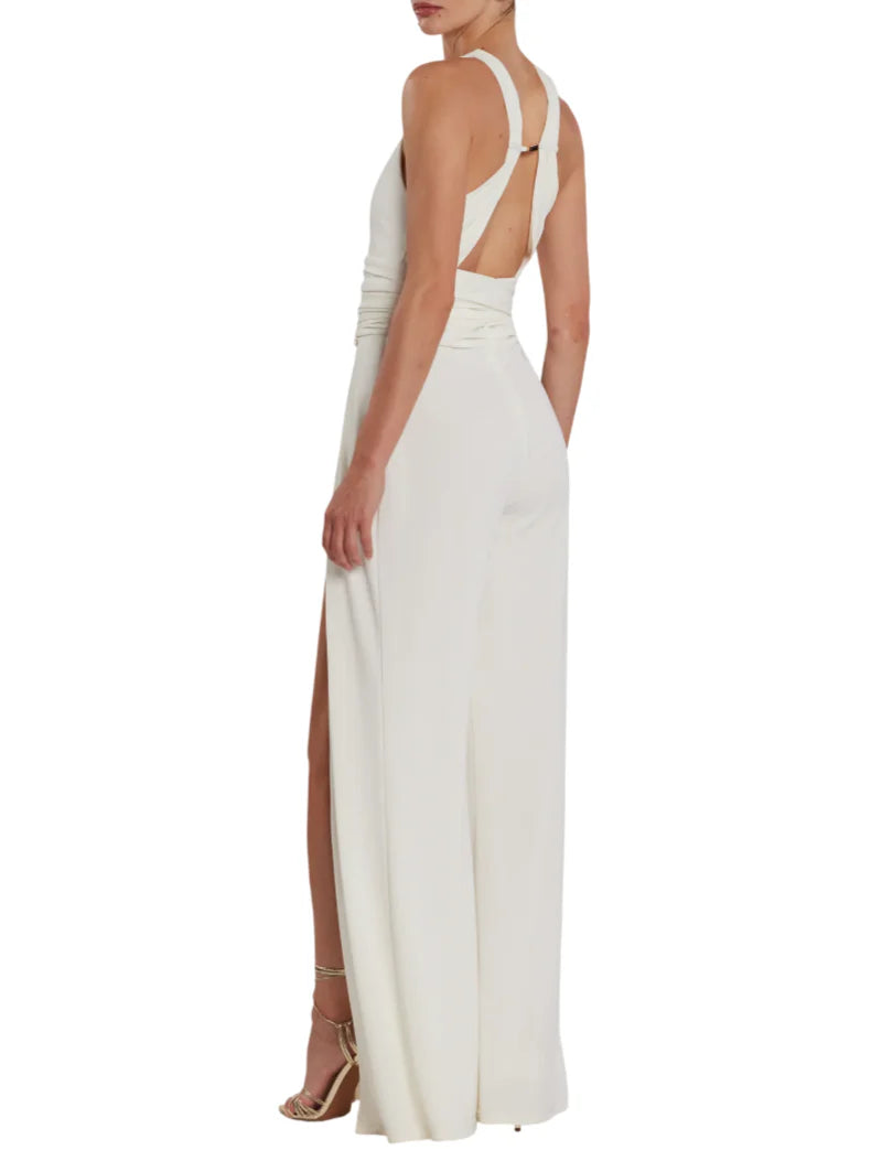 Relish tuta jumpsuit lungo Ponky con spacchi bianco latte PONKY-A 1101 RELISH 