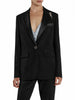 Relish giacca blazer Satyne con dettagli satin nero