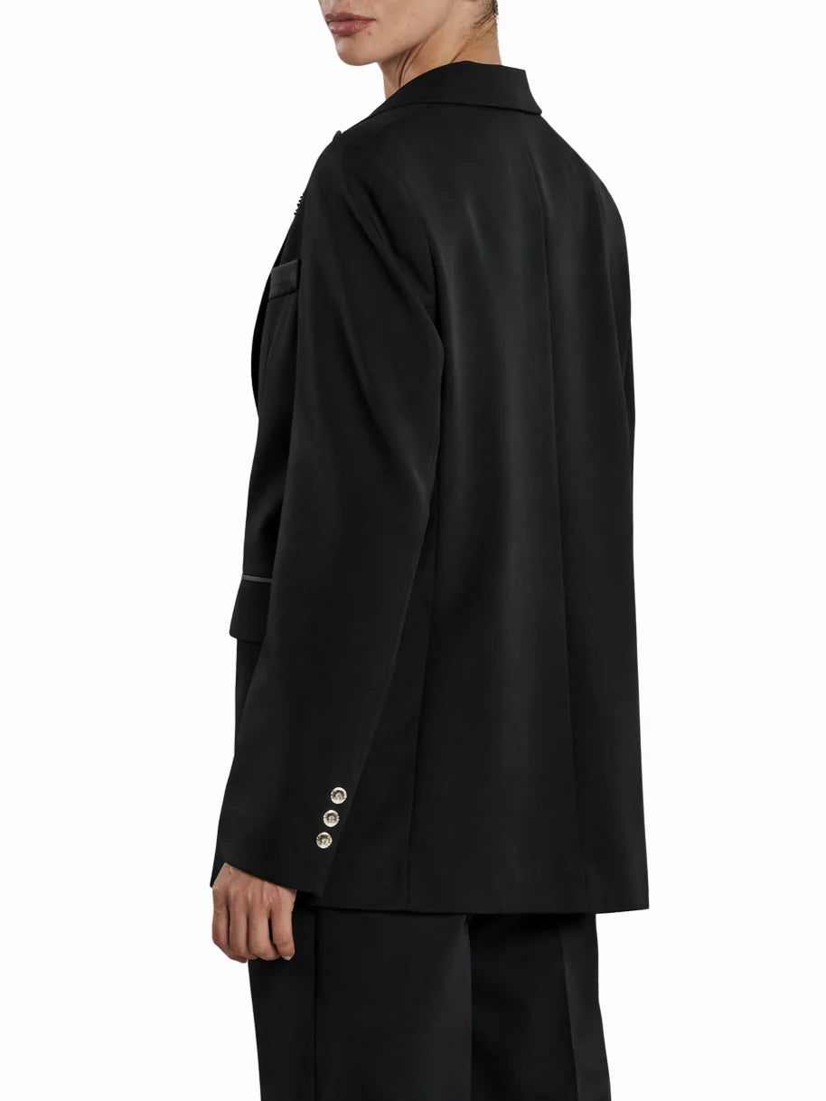 Relish giacca blazer Satyne con dettagli satin nero SATYNE 1199 RELISH 