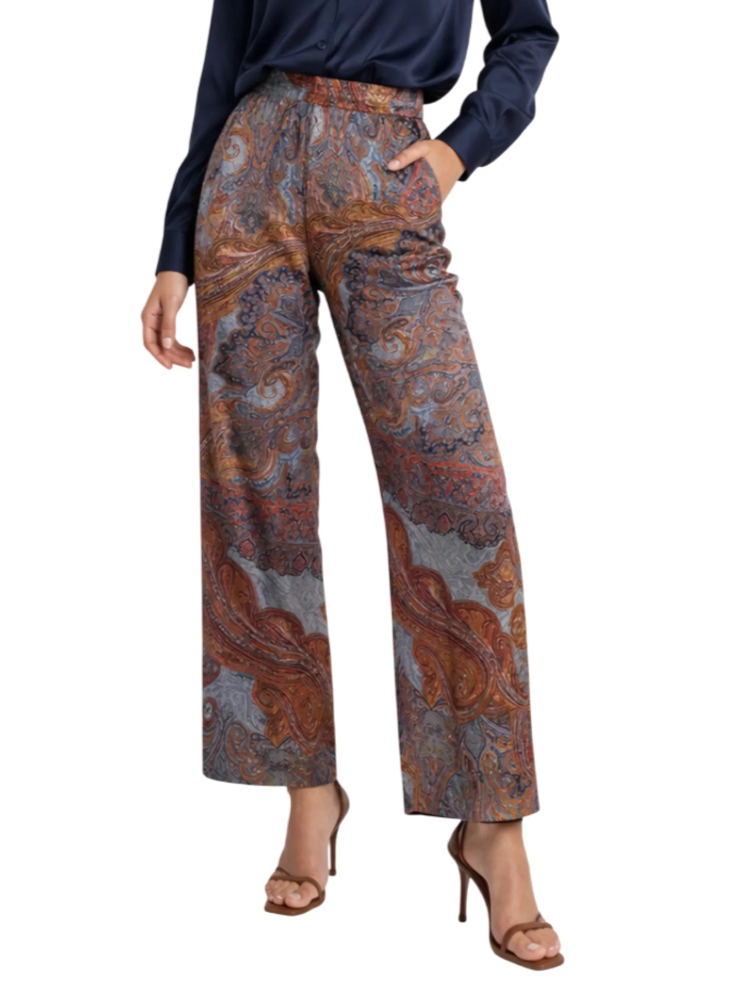 Sandro Ferrone pantaloni palazzo Paisley in fantasia multicolor S23XBFBALLENERO UNICA Sandro FERRONE 