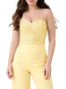Silence top crop donna con strass giallo