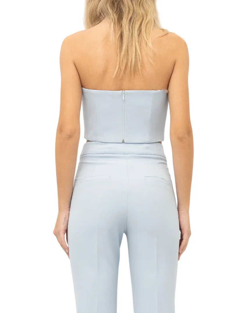 Silence top crop donna con strass celeste BOU868APP SKY SILENCE 
