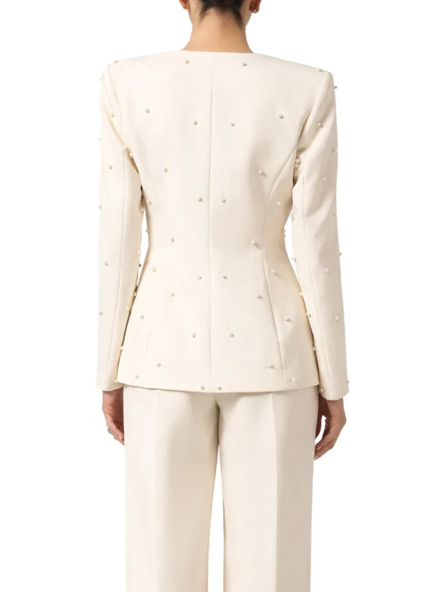 Silence giacca donna con perline panna GI515354APP OFF WHITE SILENCE 