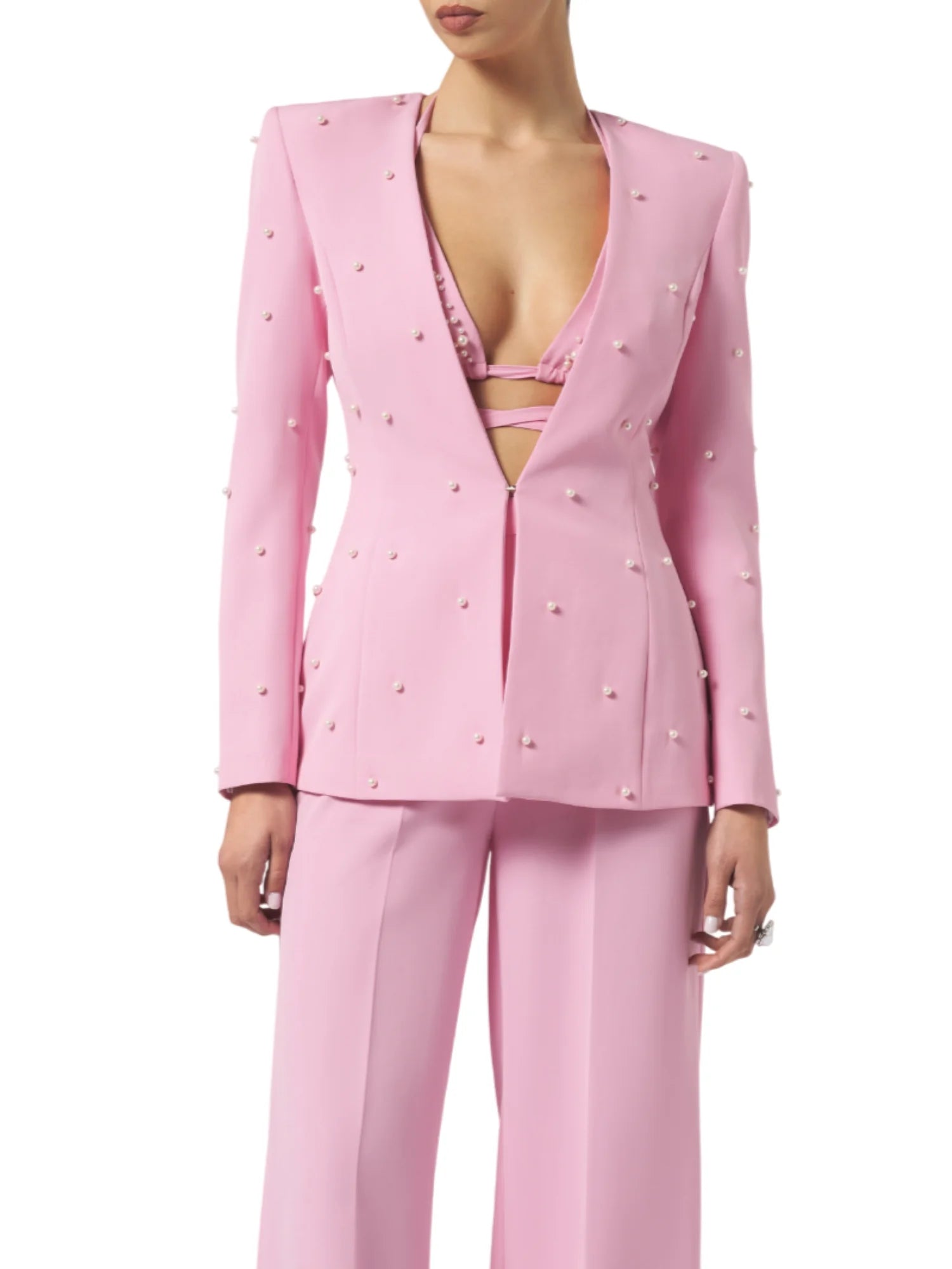 Silence giacca donna con perline rosa GI515354APP PASTEL PINK SILENCE 