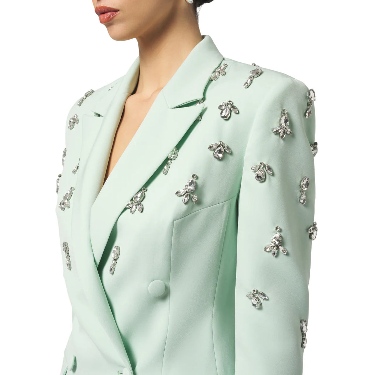 Silence abito robe manteau con applicazioni gioiello verde acqua GI5355APP DUSTY MINT SILENCE 