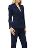Silence giacca doppiopetto con collo strass blu
