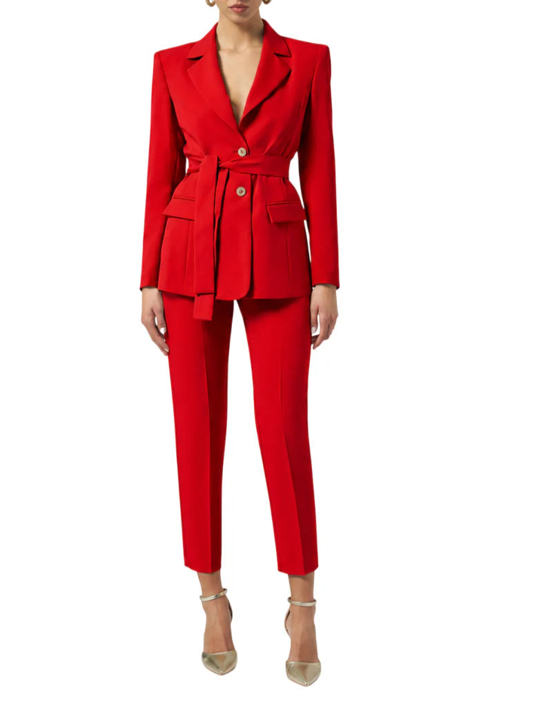 Silence pantaloni donna slim Chassy vita alta rosso NP2002-400 STRAWBERRY SILENCE 