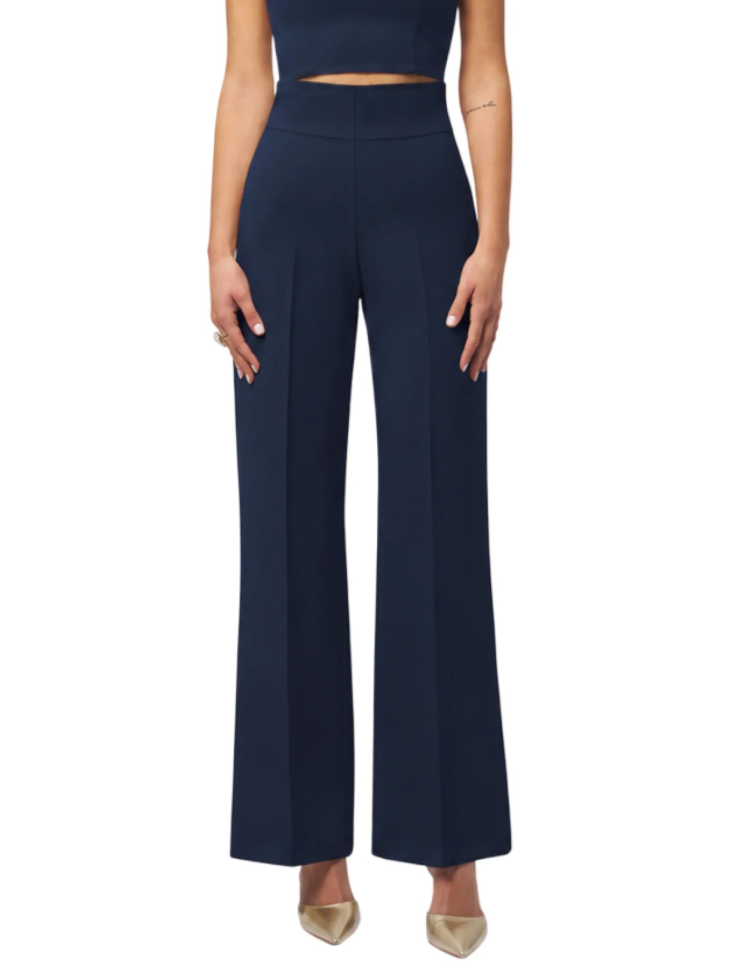 Silence pantaloni palazzo vita alta blu SD2025HONEY NAVY SILENCE 