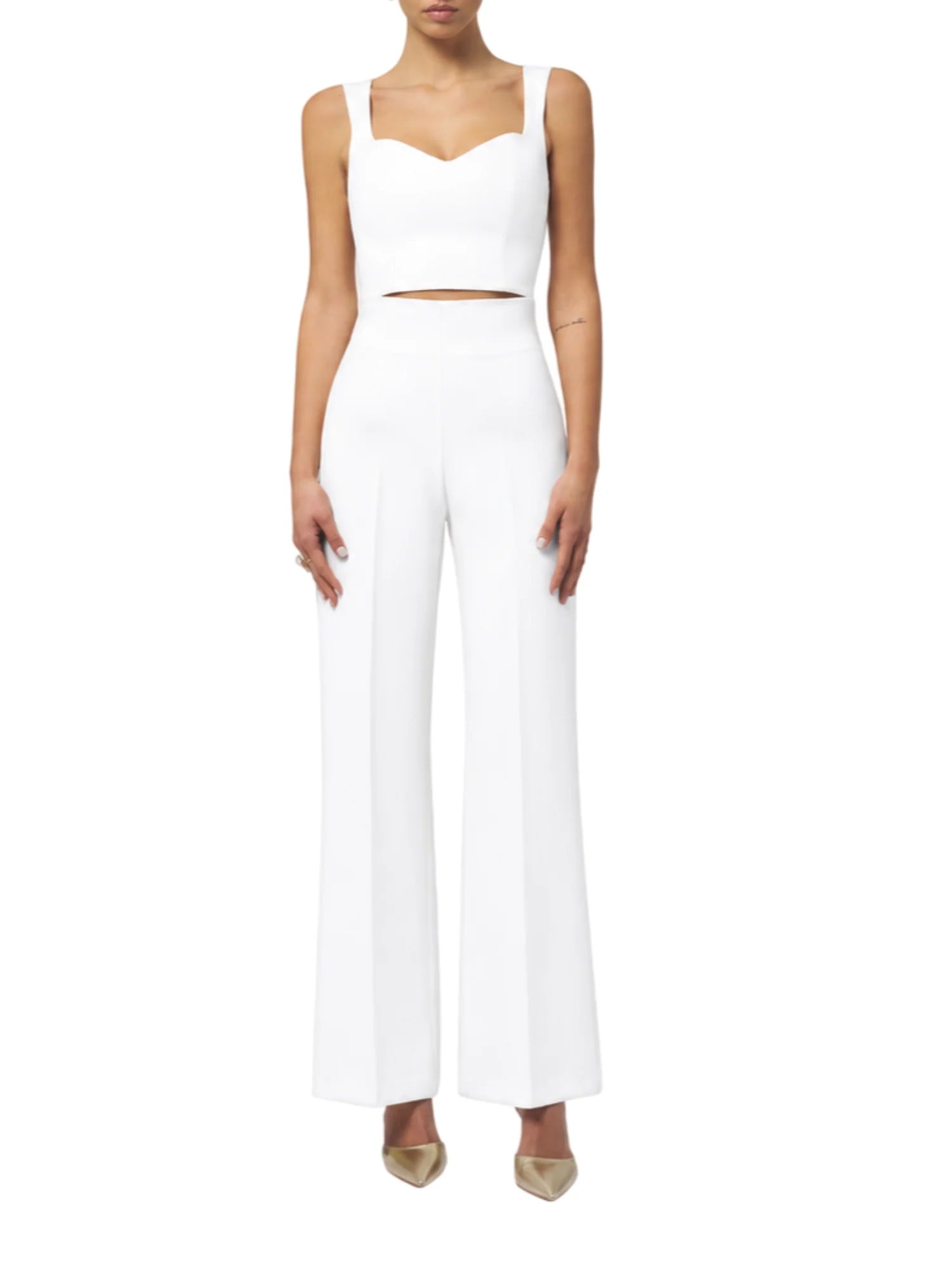 Silence pantaloni palazzo vita alta panna SD2025HONEY OFF WHITE SILENCE 