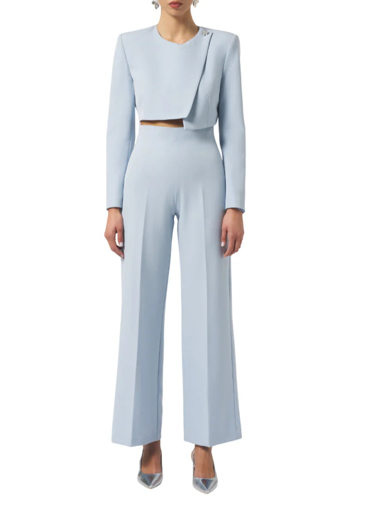 Silence pantaloni palazzo vita alta celeste SD2025HONEY SKY SILENCE 