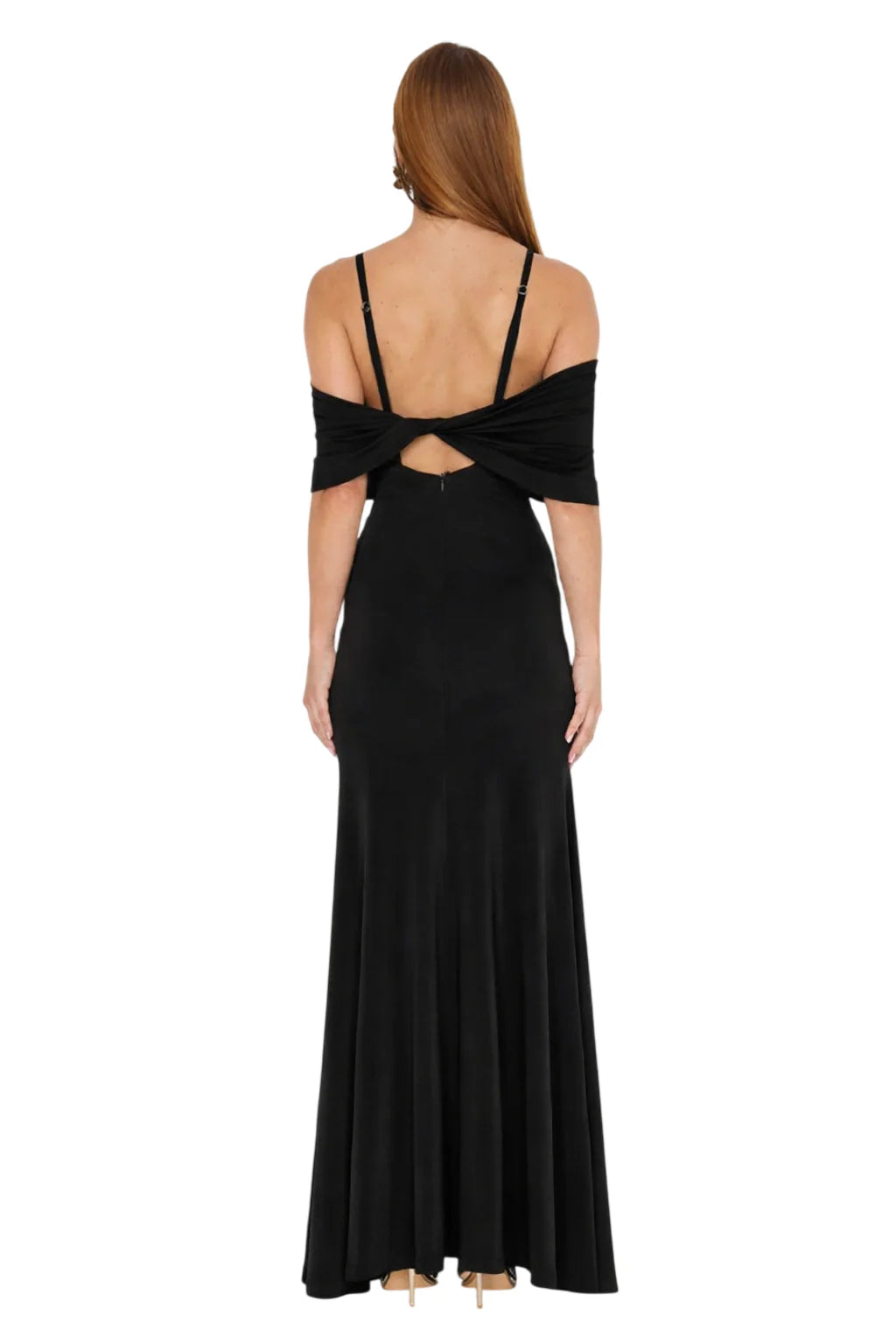 Silence abito lungo Envy in tessuto stretch nero SD9064 BLACK SILENCE 