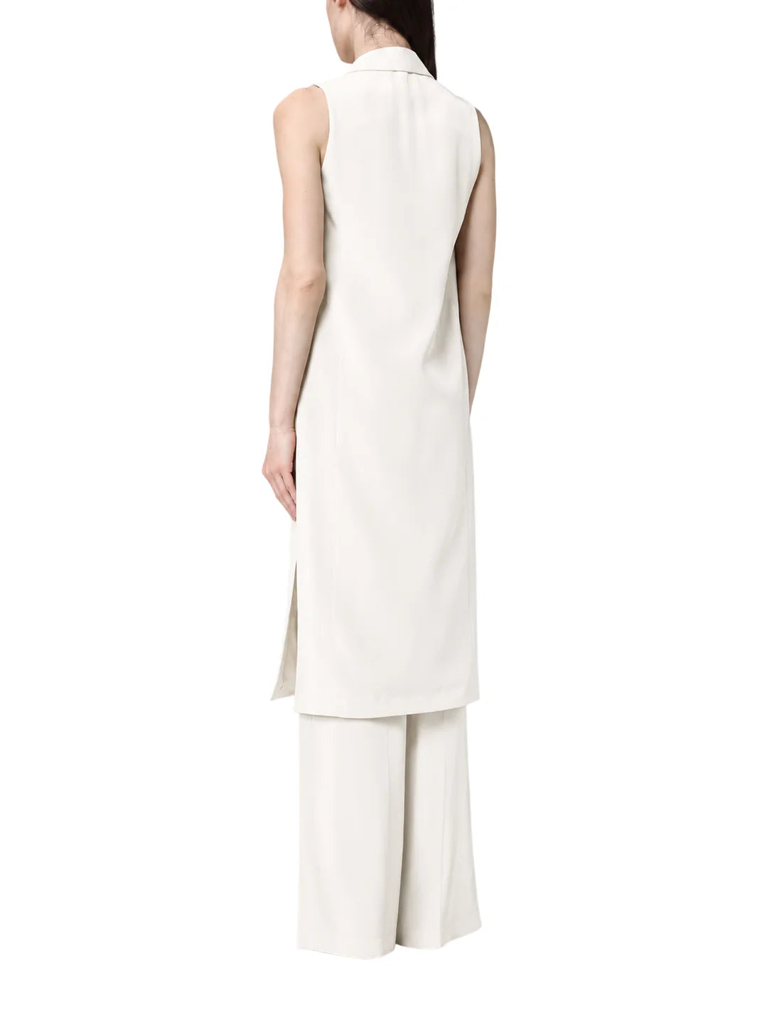Simona Corsellini gilet lungo donna con bottone gioiello panna P26CPGL00501 0359 SIMONA CORSELLINI 