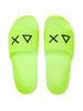 Sun68 ciabatte uomo in gomma con logo verde fluo