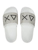 Sun68 ciabatte donna con logo e strass bianco