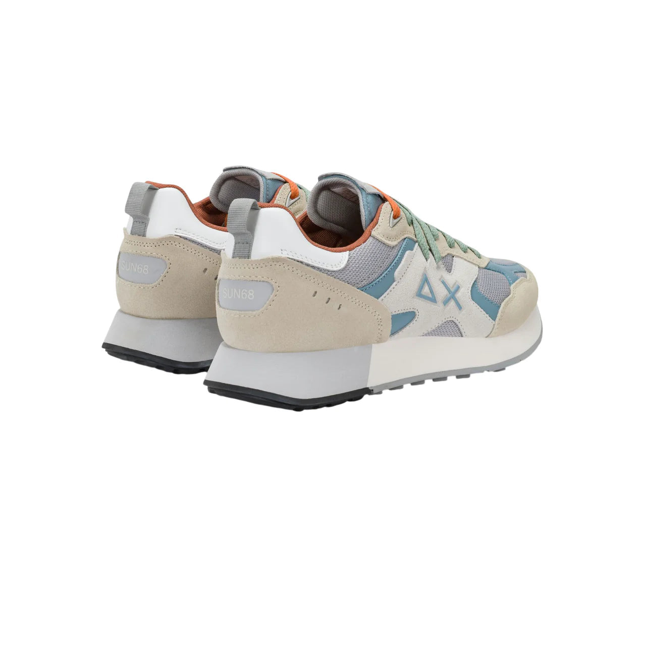 Sun68 sneakers uomo Jaki Outdoor in suede e mesh panna ecrù Z36118 BIANCO PANNA SUN68 
