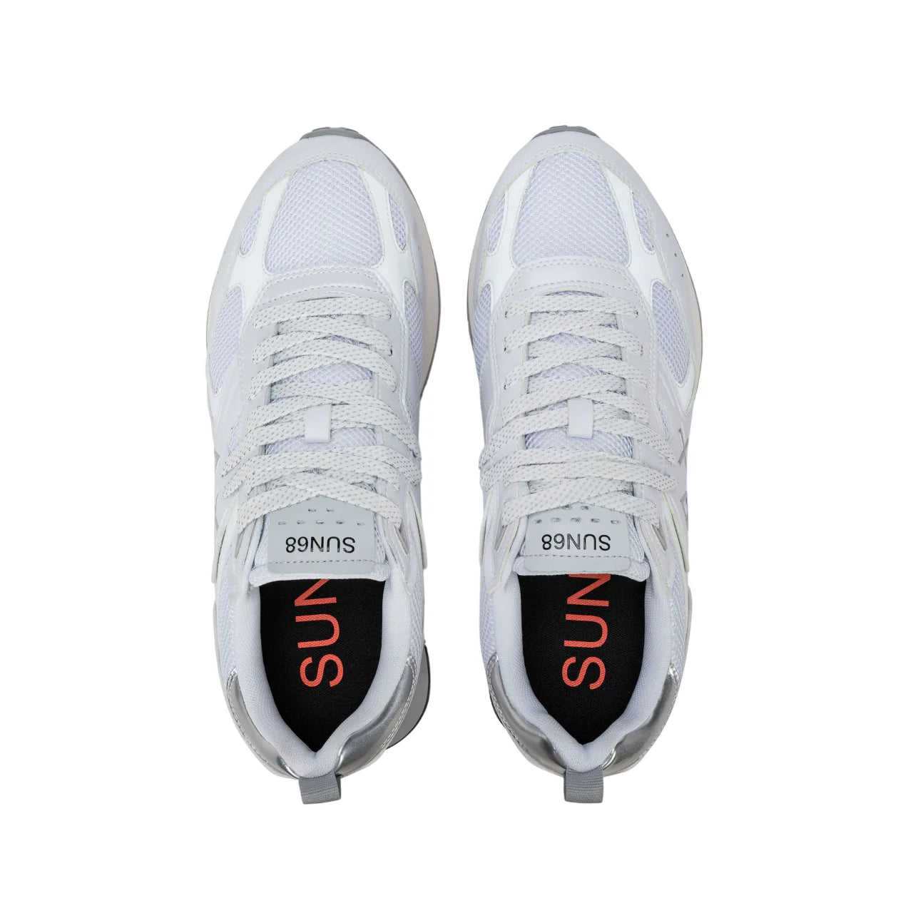 Sun68 sneakers uomo Jaki 2.0 Silver Mesh argento Z36119 BIANCO SUN68 