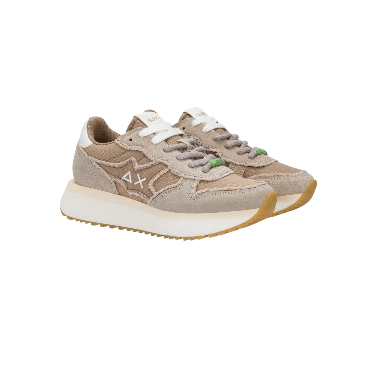 Sun68 sneakers Big Stargirl in suede e tessuto tortora Z36223 STONE SUN68 