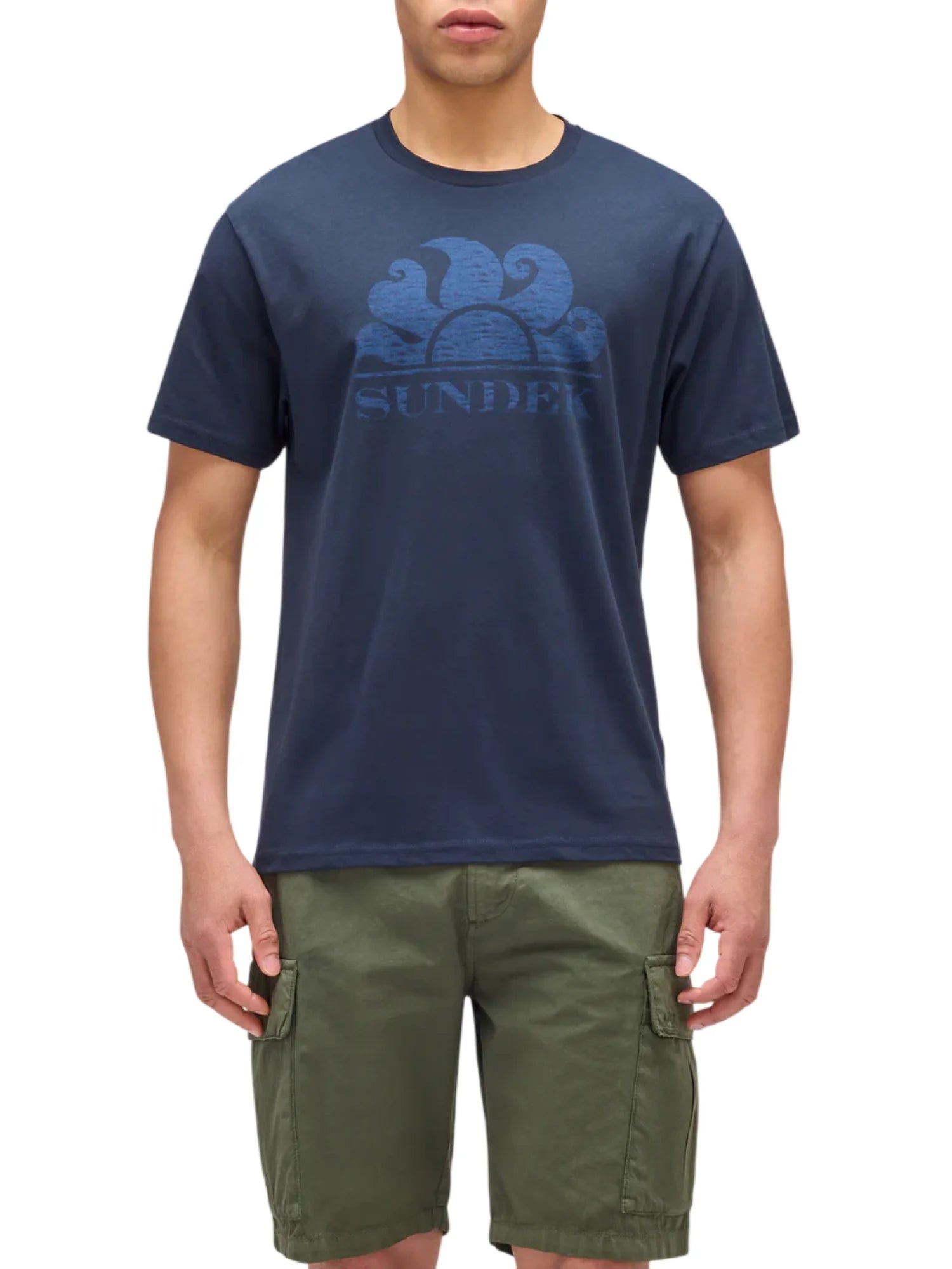 Sundek T-shirt uomo manica corta con logo blu M021TEJ78OT 00700 SUNDEK 