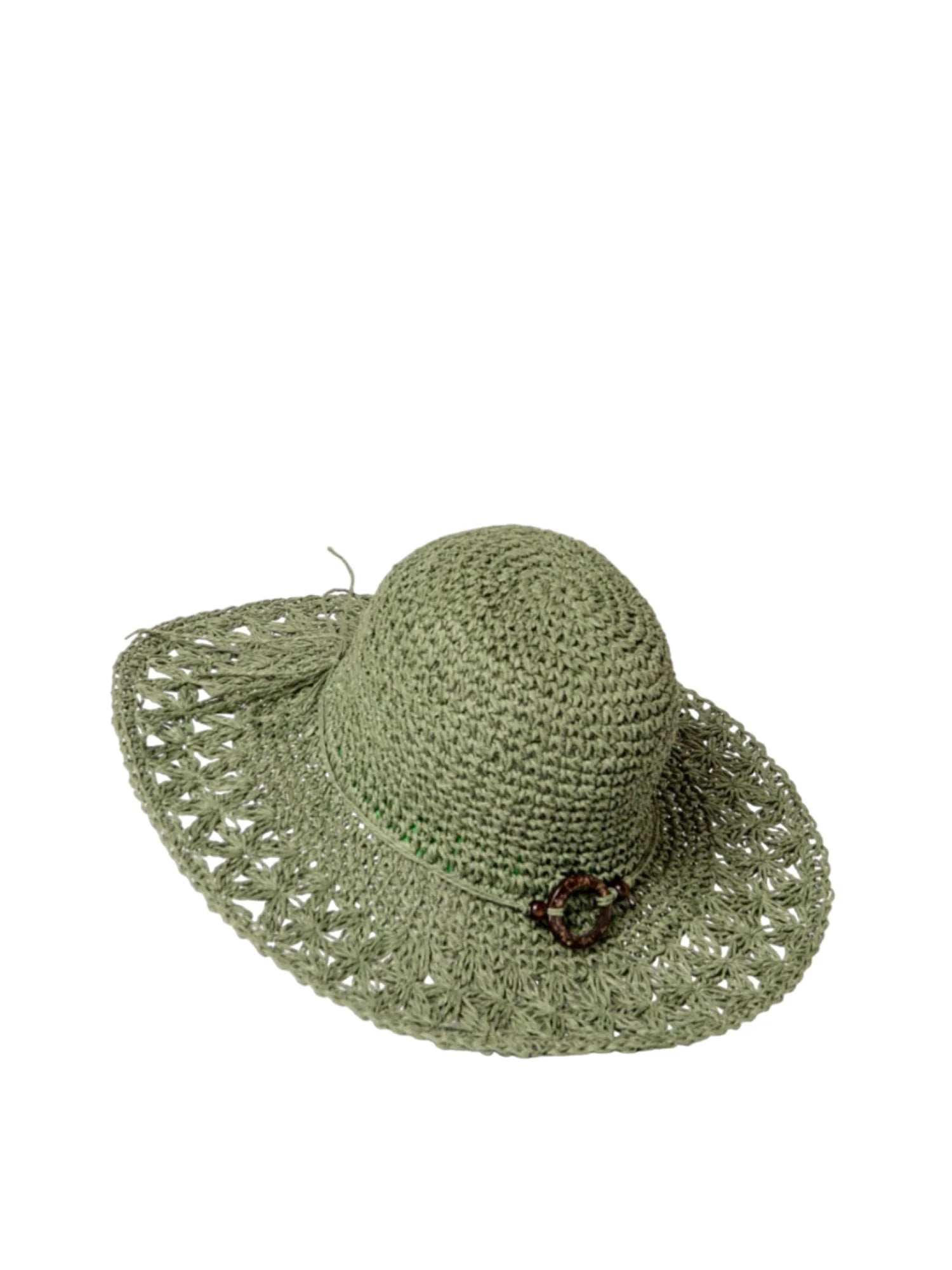Surkana cappello in rafia Pamela verde salvia 36SORA521 61 SURKANA 