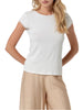 Surkana T-shirt manica corta in viscosa bianco