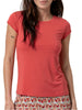 Surkana T-shirt manica corta in viscosa rosso aragosta