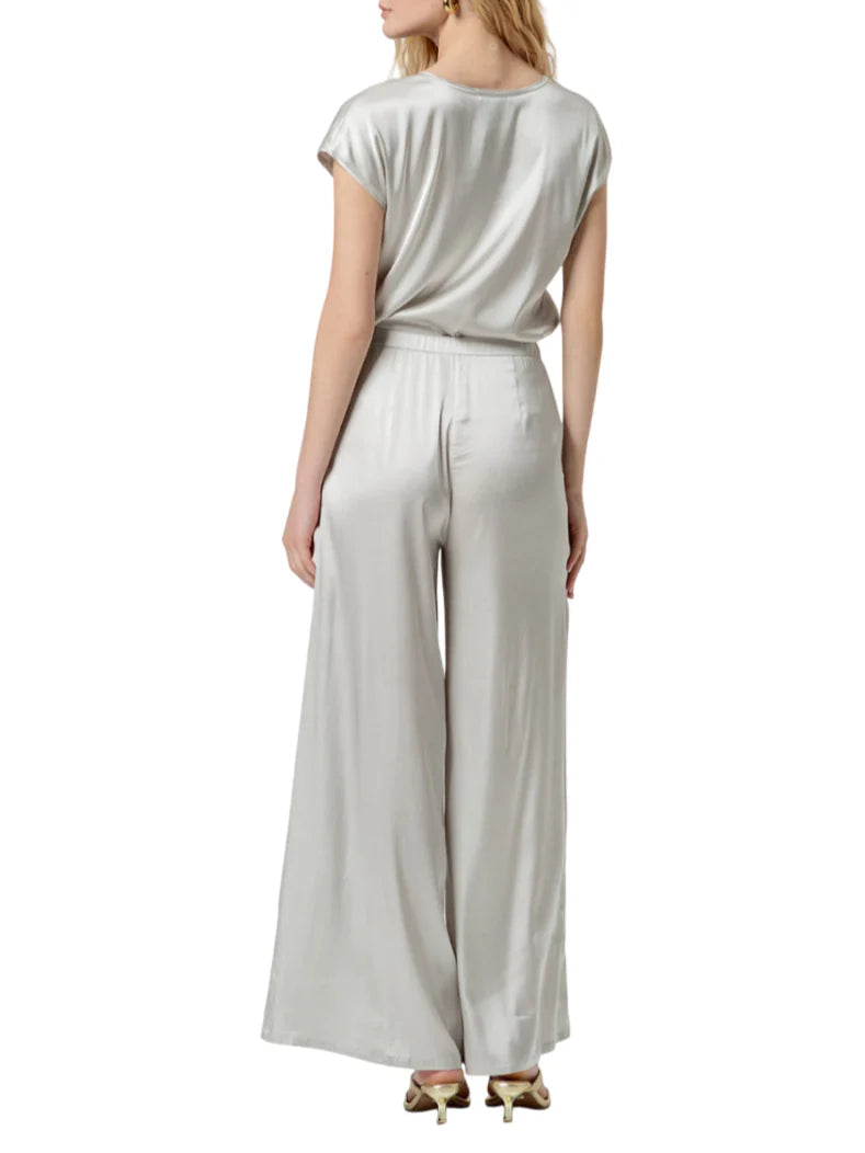 Surkana pantaloni wide leg donna in raso grigio perla 516HIEN523 79 SURKANA 