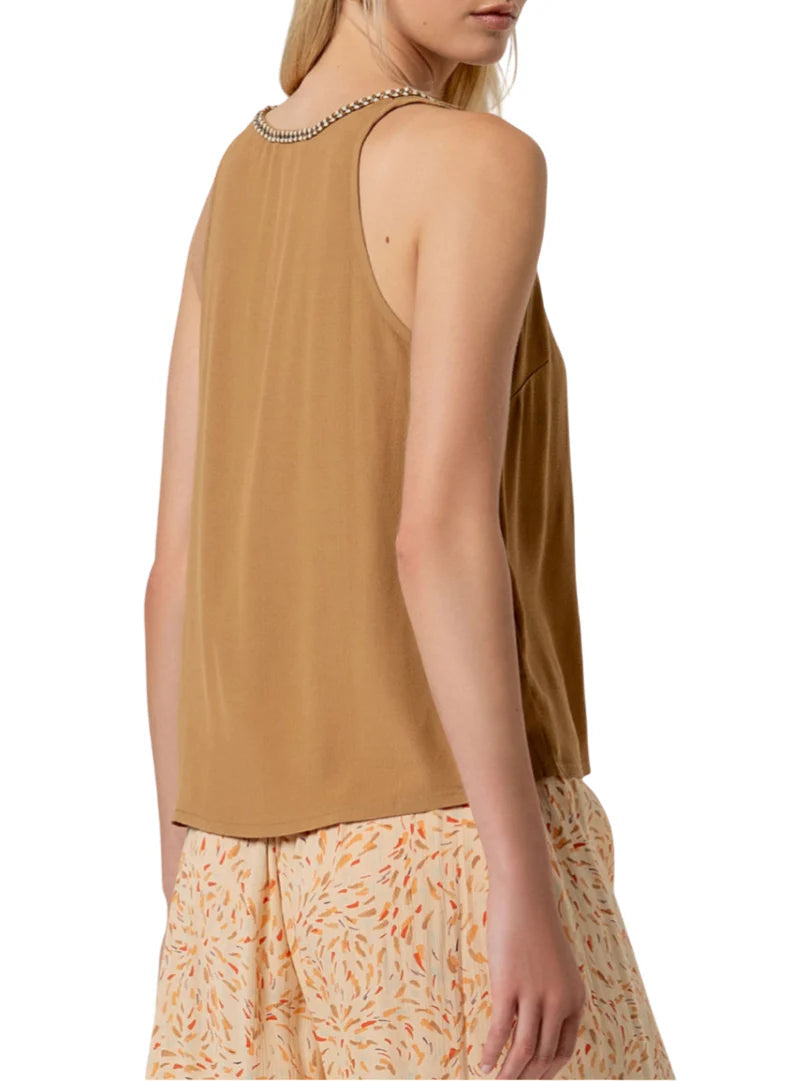 Surkana top donna in viscosa color cammello 526BALI022 04 SURKANA 